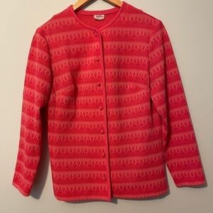 Vintage 90’s Tan Jay Pink Button Up Sweater